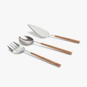 Elegant Wood-Handle Stainless Steel Utensil Set