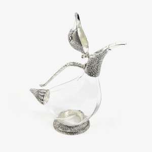 Elegant Silver-Plated Duck Decanter / Claret Jug