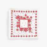 Festive Snowflake & Star Christmas Placemat (Red & White)