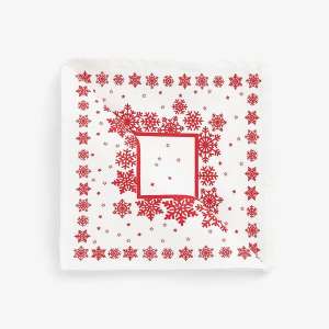 Festive Snowflake & Star Christmas Placemat (Red & White)