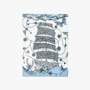 Johanna Basford "Lost Ocean" Enchanted Ship Art Print / Coloring Page