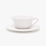 Dotted Rim Teacup and Saucer Set