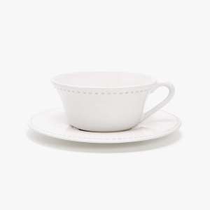 Dotted Rim Teacup and Saucer Set